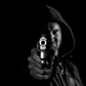 man ready to fire gun