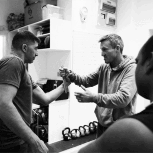 2 men practicing Martial arts