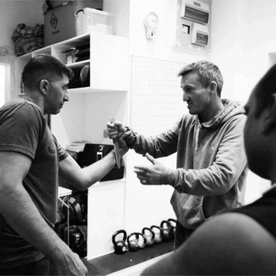 2 men practicing Martial arts